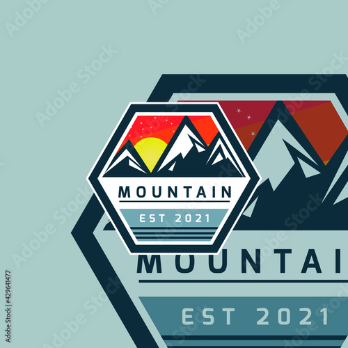 Set of Adventure and outdoor vintage logo template, badge or emblem style