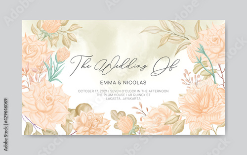 Floral wedding invitation banner template