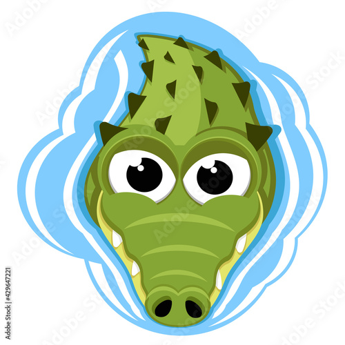 Crocodile swims and hunts in the water. The character