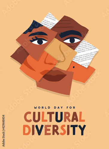 Cultural Diversity day ethnic people face mix