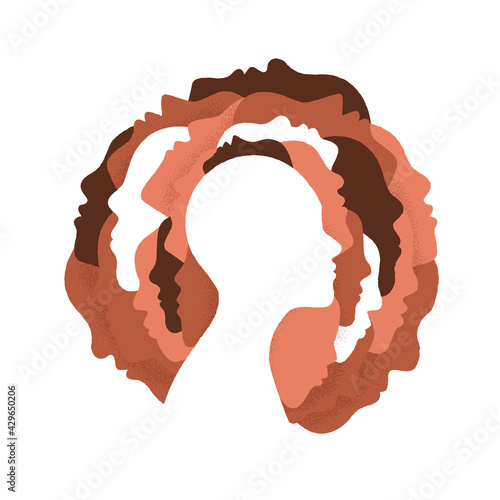 Diverse ethnic race people faces together concept