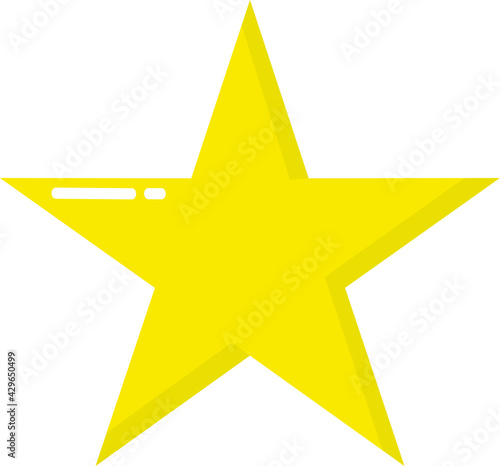 Yellow star shape isolated on white background. Vector illustration for icons  logos  symbols  buttons  emoticons  stickers