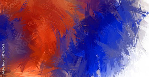 Abstract background of colorful brush strokes. Brushed vibrant wallpaper. Painted artistic creation. Unique and creative illustration. © Hybrid Graphics