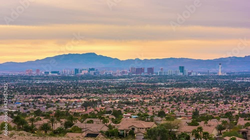 Las Vegas, Nevada, USA skyline from over Suburbs