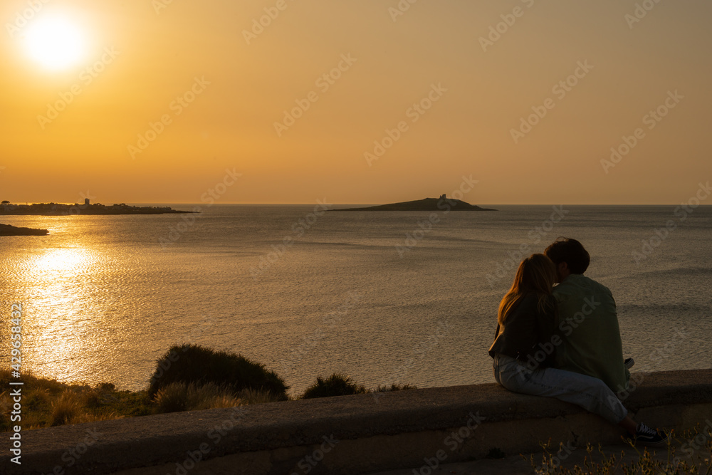 Tramonto all'isola delle femmine di Palermo in Sicilia