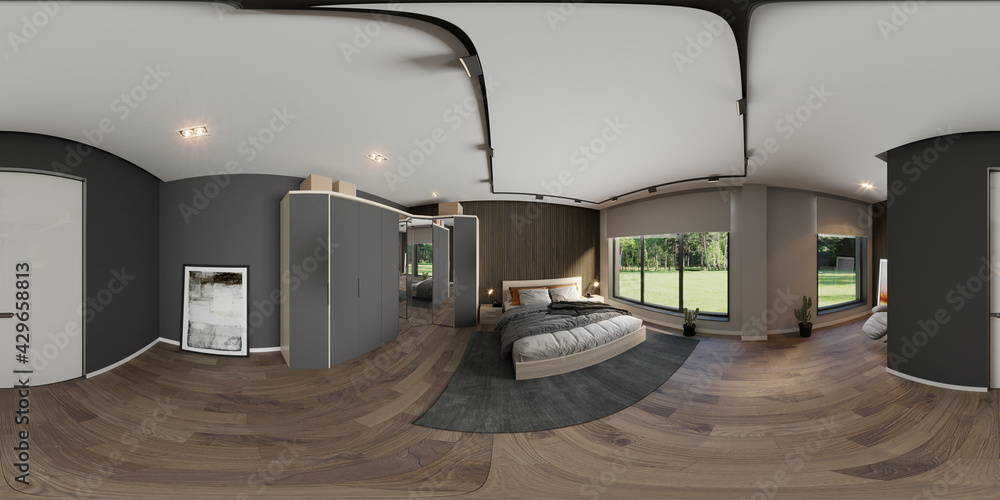 3d rendering bedroom interior panorama 360 3d rendering bedroom interior panorama 360