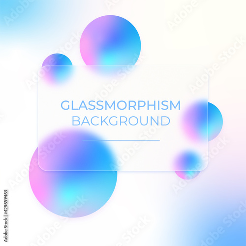 Glassmorphism. Abstract background. Design template of flyer, banner, cover, poster. Vector.	Glassmorphism style vector 2021 style. Frosted glass effect.