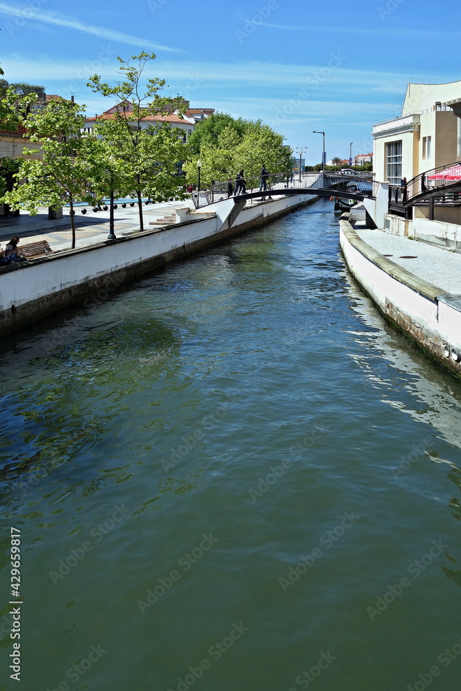 Portugal-view of Aveiro Water Canal in Aveiro city