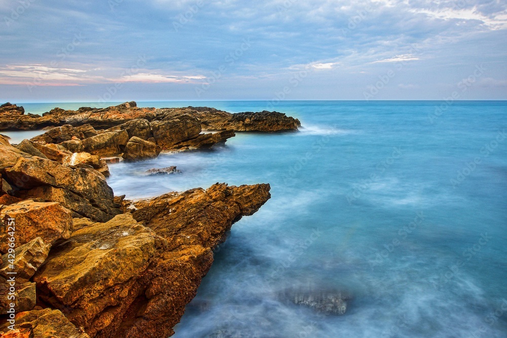 rocks and sea