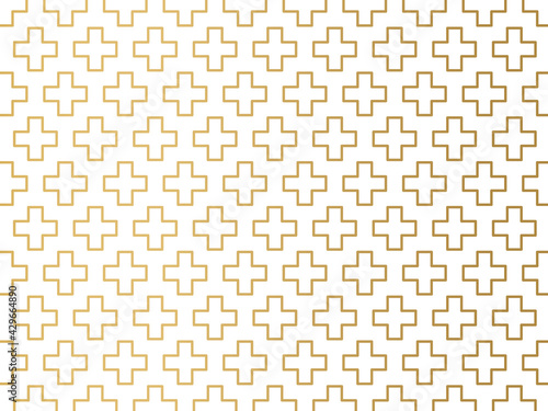 golden christian religion cross pattern - vector illustration