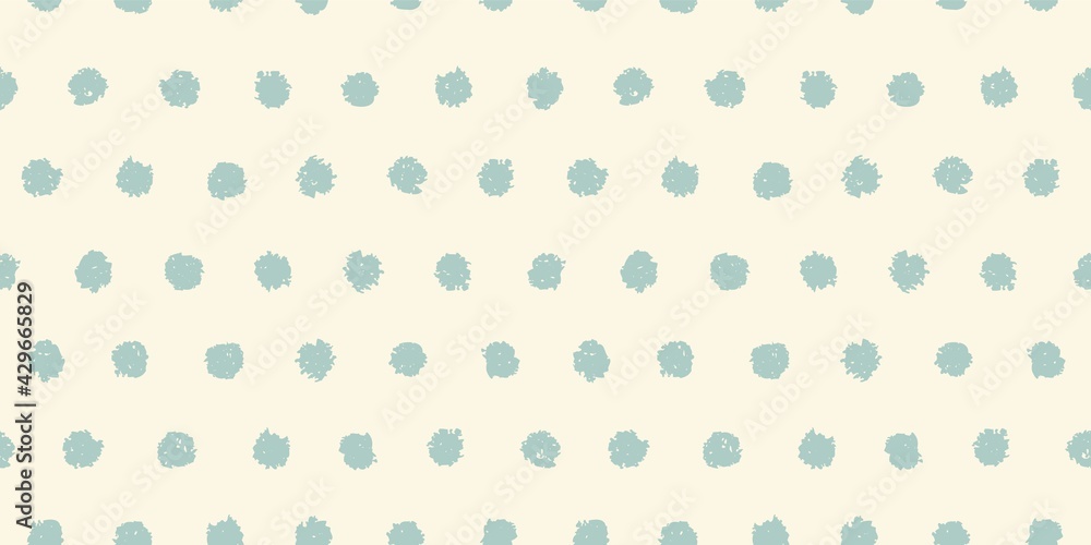 Polka dot seamless pattern with hand painted circles