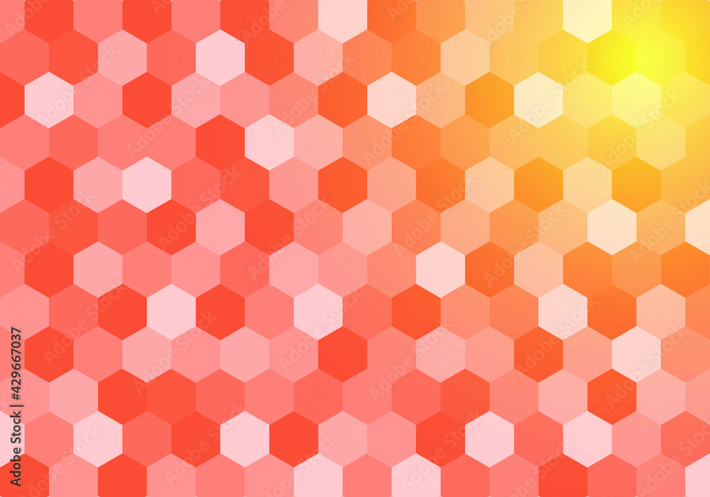 Abstract Orange hexagon background. Modern abstract illustration