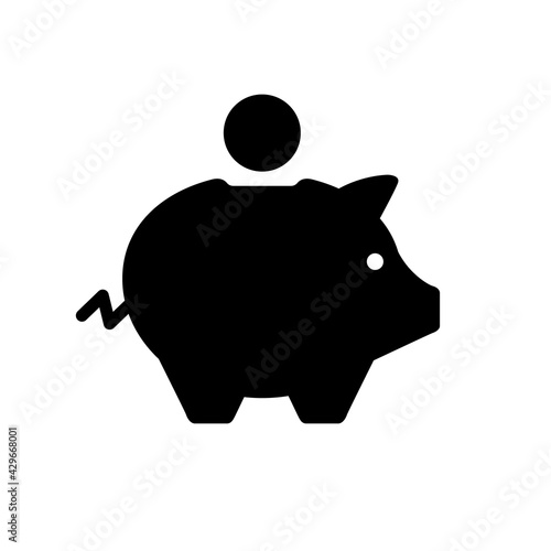 Piggy bank or moneybox glyph icon