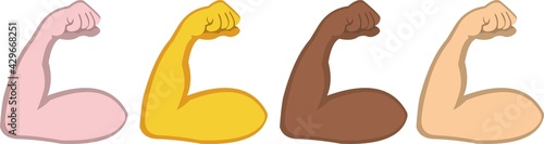 Vector illustration of biceps emoticons