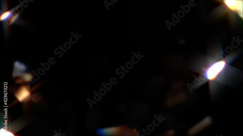 Retro style light leaks created using real rotating glass with lens prism glint streak effect