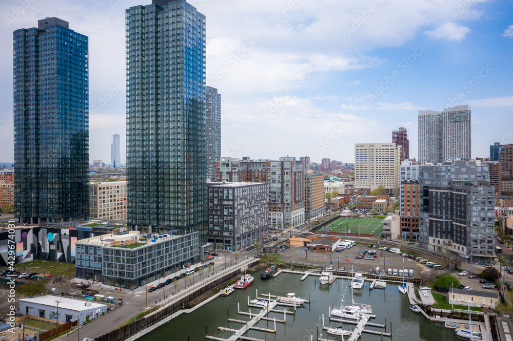 Fototapeta premium Aerial of Jersey City New Jersey 