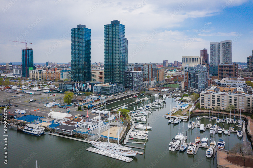 Aerial of Jersey City New Jersey 