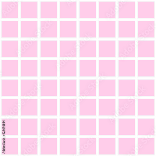 Pink squares background. Mosaic tiles. Seamless vector illustration.