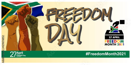 South Africa freedom day logo. Graphics illustration of the 2021 logo of ceremonial National day. Logo with African Traditional Colors and Design. Vector for poster, background and more.