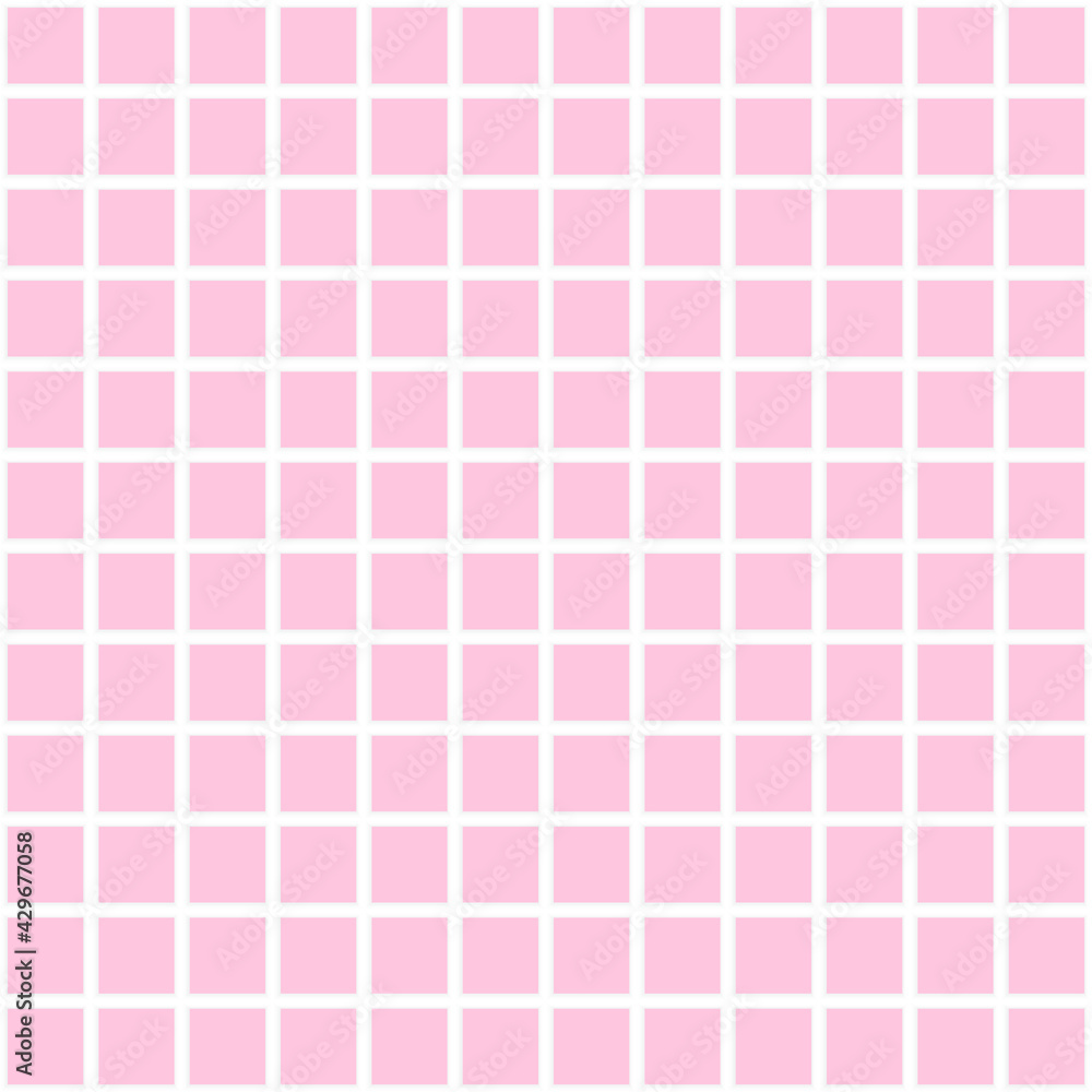 Fototapeta premium Pink squares background. Mosaic tiles. Seamless vector illustration.
