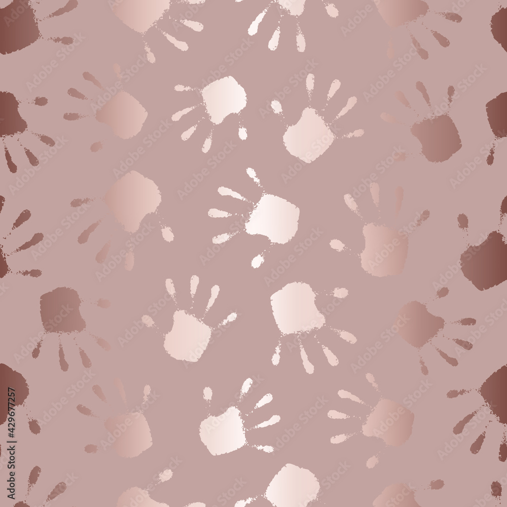 Elegant seamless pattern. Delicate handprint background. Abstract texture. Repeated cute patern for design prints. Repeating pattern. Modern abstract wallpaper, gift wrapper. Effect foil. Vector Elegant seamless pattern. Delicate handprint background. Abstract texture. Repeated cute patern for design prints. Repeating pattern. Modern abstract wallpaper, gift wrapper. Effect foil. Vector
