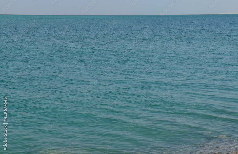 The blue surface of the Dead sea