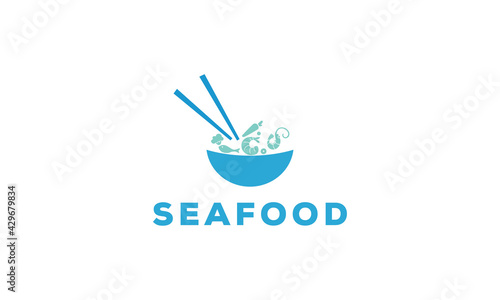 Seafood logo vector icon illustration