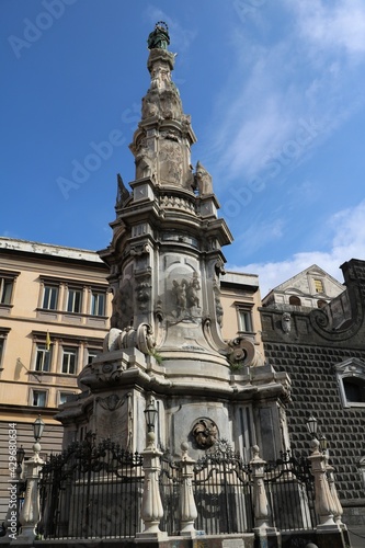 Monument Guglia dell'Immacolata at Piazza del Gesù Nuovo in Naples, Italy 
