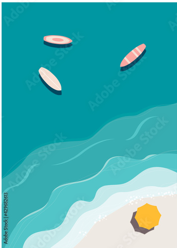 sea and beach with boats