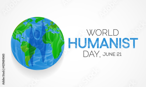 World Humanist day is observed every year on June 21, Humanism is a philosophical stance that emphasizes the value and agency of human beings, individually and collectively. Vector illustration.