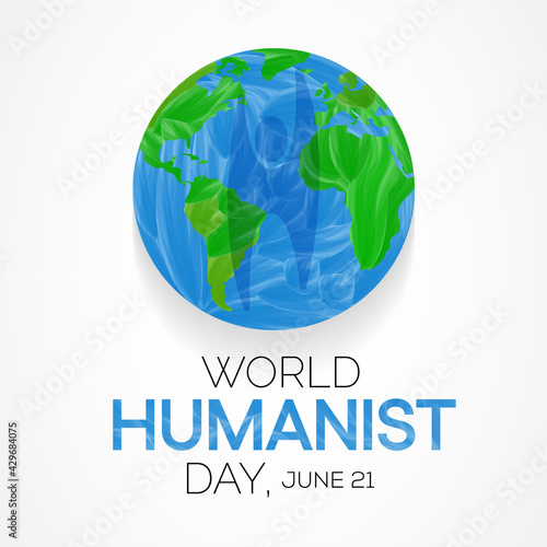 World Humanist day is observed every year on June 21, Humanism is a philosophical stance that emphasizes the value and agency of human beings, individually and collectively. Vector illustration.