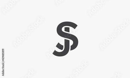 SJ or JS letter logo concept isolated on white background