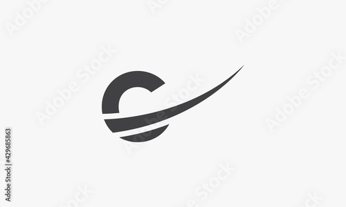 curve with letter C logo concept isolated on white background