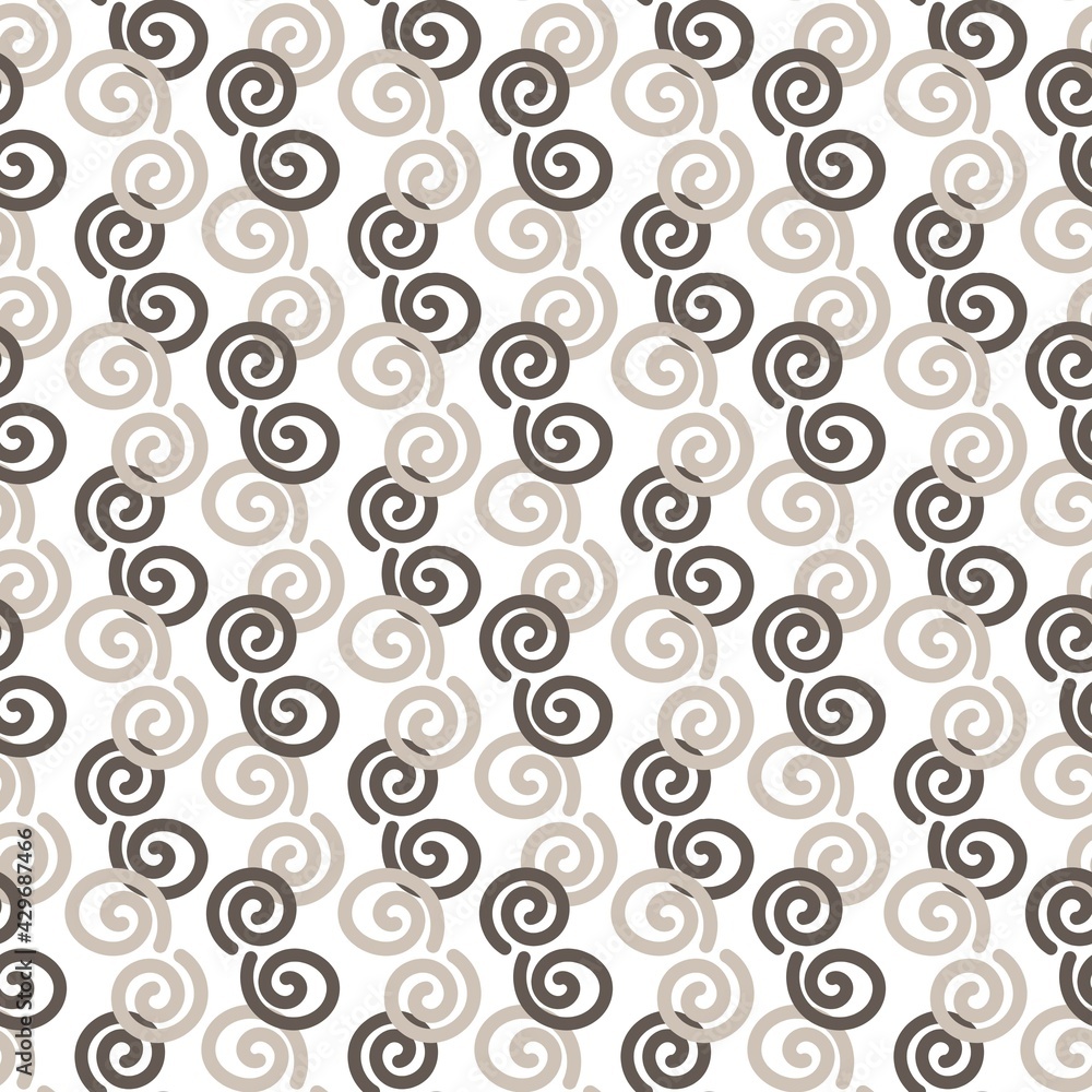 Design seamless spiral dots pattern. Abstract monochrome background. Vector art. Spiral pattern. Fabric pattern. Gift wrap. Paper. Grunge spiral background. Vector pattern with swirls. Template.