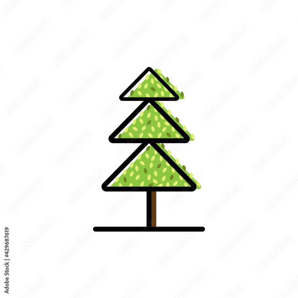 Icon tree. Green Tree with Leaves. Vector outline Illustration. Plant in Garden. Tree with green leaves. Icon tree. Green Tree with Leaves. Vector outline Illustration. Plant in Garden. Tree with green leaves.