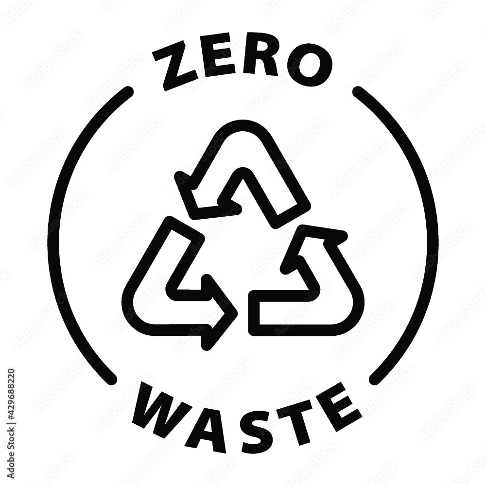 zero waste black outline label icon on transparent background zero waste black outline label icon on transparent background