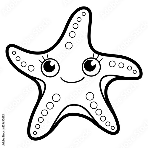 Coloring book or page for kids. Black and white vector illustration