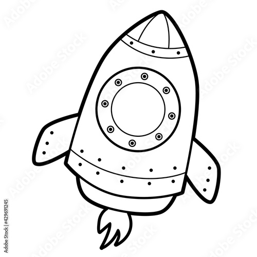 Coloring book or page for kids. Black and white vector illustration