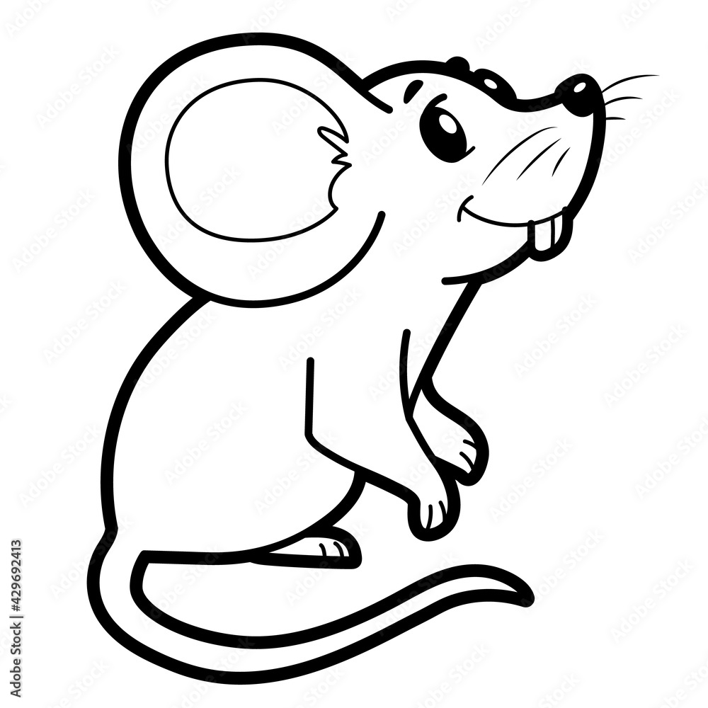 Fototapeta premium Coloring book or page for kids. Black and white vector illustration