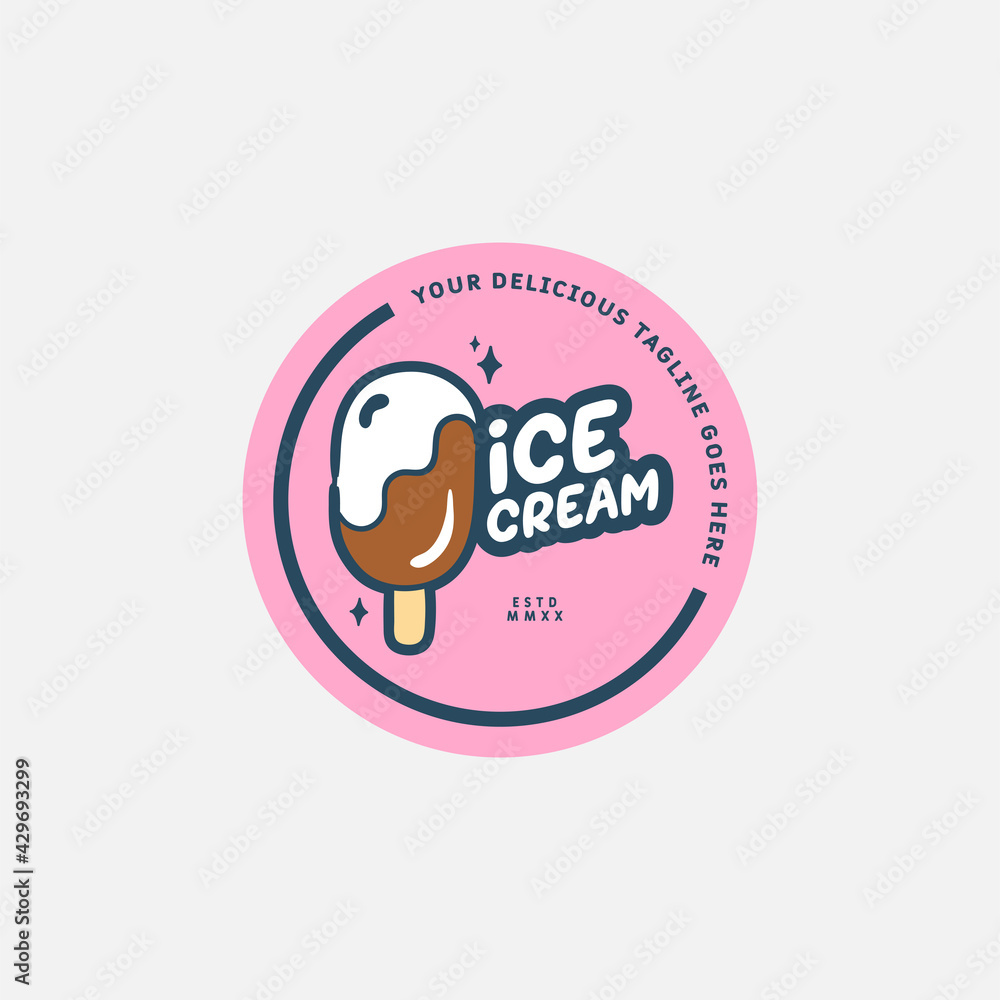 Ice cream and gelato logo design vector template. Vector illustration. Ice cream and gelato logo design vector template. Vector illustration.