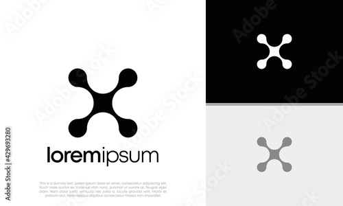 Innovative high tech logo template. Template label for blockchain technology. Technology Logo. 	
Initials X logo design.