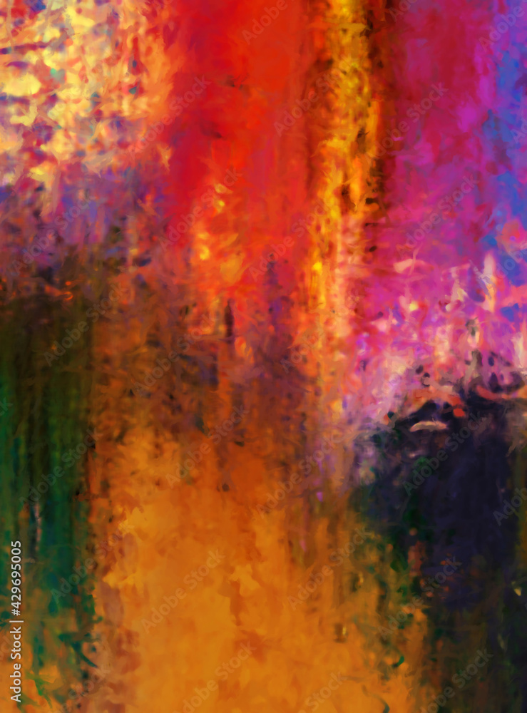 Fototapeta premium Modern art. Colorful contemporary artwork. Color strokes of paint. Brushstrokes on abstract background. Brush painting. Unique wall art.