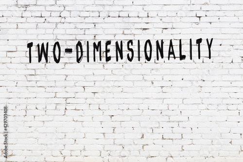 Cuadro en lienzo Black chalkboard with inscription two-dimensionality on in