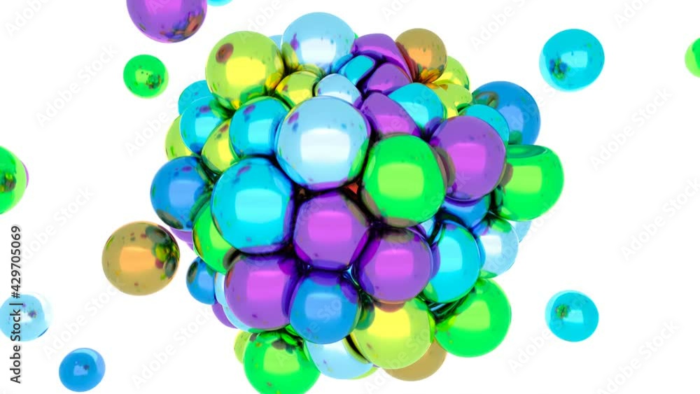 Metal balls Soft body physics elastic sphere Digital design concept 4k Metal balls Soft body physics elastic sphere Digital design concept 4k
