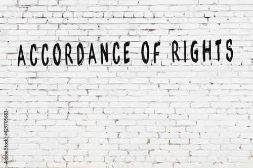 Tableau sur toile Black chalkboard with inscription accordance of rights on in