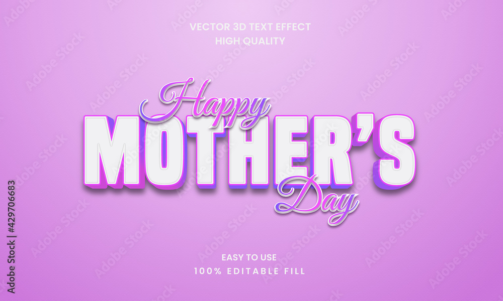 Mother's Day 3d Editable Text Effect Styles Premium Vector Mother's Day 3d Editable Text Effect Styles Premium Vector