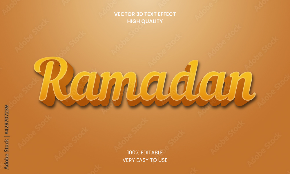 Ramadan 3d Editable Text Style Effect Mockup Premium Vector