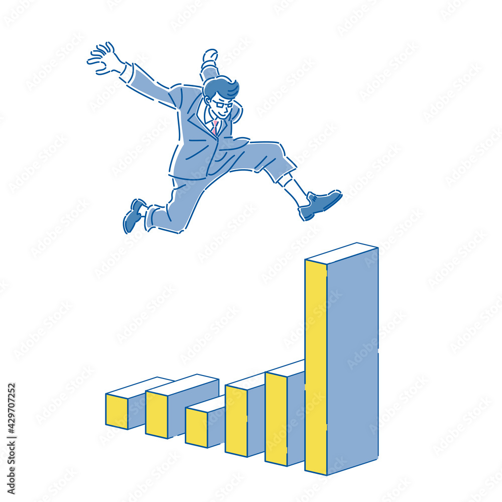 スーツ ビジネスマン ステップアップ イラスト Stock Illustration Adobe Stock