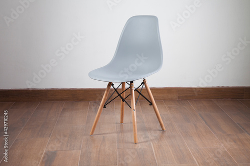 modern gray chair isolated on room