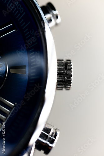 Close Up of Ridged Watch Crown